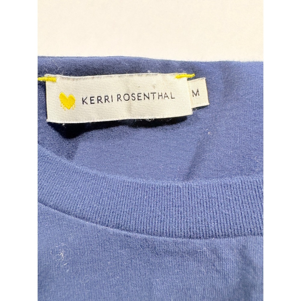Kerri Rosenthal | Anthropologie Made With Love Graphic Tee Cotton Navy Blue M - Picture 9 of 11